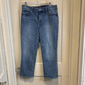 NYDJ Lift and Tuck Marilyn Straight Women's Stretch Short Ankle Cut Jeans 14/25L